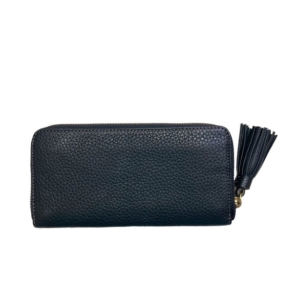 Fossil black pebbled leather zipper accordion wallet - Picture 4 of 7